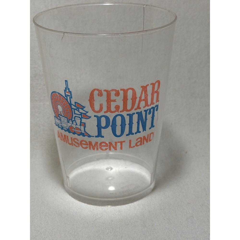 Vintage Cedar Point Amusement‎ Land Clear Plastic Souvenir Cup Jet Containers